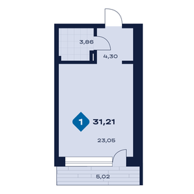 Квартира 31,2 м², 1-комнатные - изображение 2