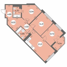 Квартира 89,8 м², 3-комнатная - изображение 1