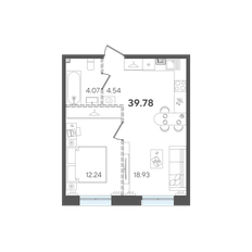 Квартира 39,8 м², 1-комнатная - изображение 2