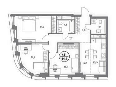 84 м², 3-комнатная квартира 33 500 000 ₽ - изображение 107