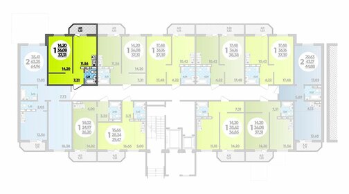 Квартира 37,3 м², 1-комнатная - изображение 1