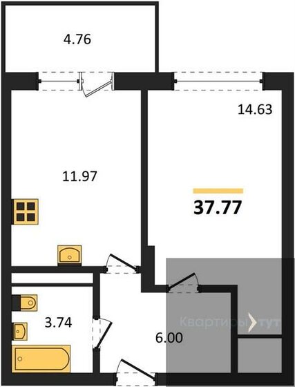 41,5 м², 1-комнатная квартира 4 874 448 ₽ - изображение 46
