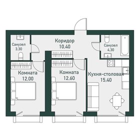 59,1 м², 2-комнатная квартира 6 793 050 ₽ - изображение 32