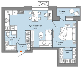 57,6 м², 2-комнатная квартира 6 100 000 ₽ - изображение 73