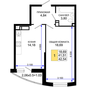 51 м², 1-комнатная квартира 5 250 000 ₽ - изображение 100