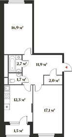 Квартира 66,1 м², 2-комнатная - изображение 1