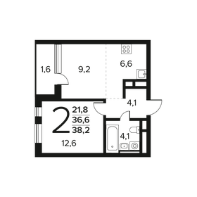 38,3 м², 2-комнатная квартира 8 572 000 ₽ - изображение 22