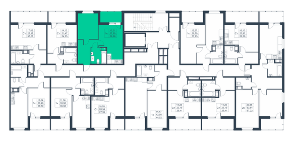 38,5 м², 1-комнатная квартира 5 351 500 ₽ - изображение 33