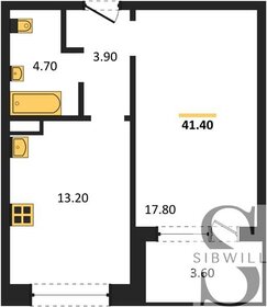 Квартира 41,4 м², 1-комнатная - изображение 1