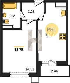 Квартира 35,8 м², 1-комнатная - изображение 1