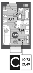 21,7 м², квартира-студия 4 537 698 ₽ - изображение 20