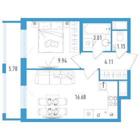 38,1 м², 1-комнатная квартира 6 999 000 ₽ - изображение 39