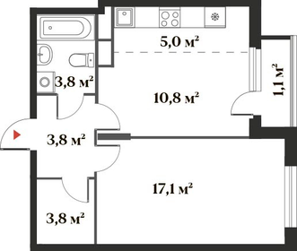 Квартира 44,9 м², 2-комнатная - изображение 1