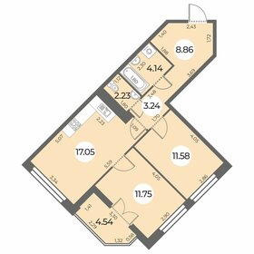 60,1 м², 3-комнатная квартира 9 500 000 ₽ - изображение 68