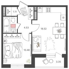 Квартира 39 м², 2-комнатная - изображение 2