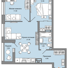 Квартира 58 м², 3-комнатная - изображение 2