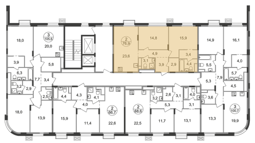 Квартира 76,9 м², 2-комнатная - изображение 2