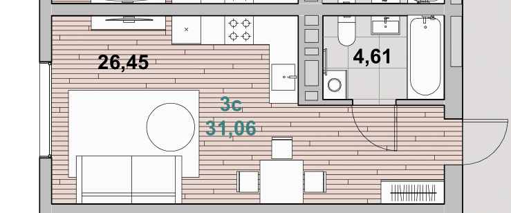 28 м², 1-комнатная квартира 5 069 420 ₽ - изображение 50