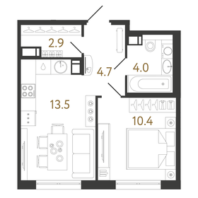 Квартира 35,5 м², 1-комнатная - изображение 1