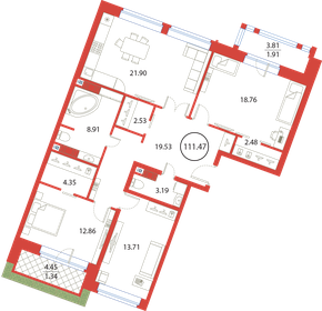 262 м², 7-комнатная квартира 45 000 000 ₽ - изображение 89