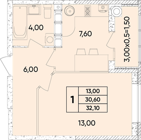 32 м², 1-комнатная квартира 5 450 000 ₽ - изображение 89