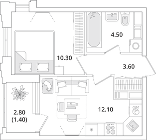 31 м², 1-комнатная квартира 7 199 000 ₽ - изображение 79