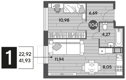 45 м², 1-комнатная квартира 5 500 000 ₽ - изображение 97