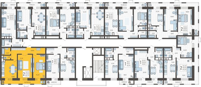 66,7 м², 2-комнатная квартира 9 918 290 ₽ - изображение 17