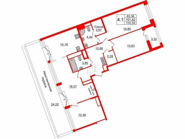 Квартира 101,4 м², 4-комнатная - изображение 1