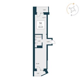 Квартира 50,2 м², 1-комнатная - изображение 1