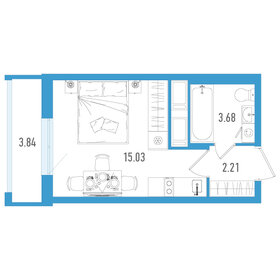 22 м², квартира-студия 4 554 000 ₽ - изображение 7