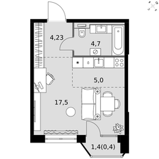 Квартира 31,9 м², студия - изображение 3