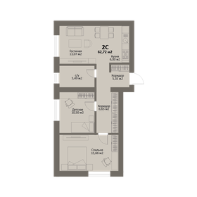 62,7 м², квартира-студия 9 094 400 ₽ - изображение 25