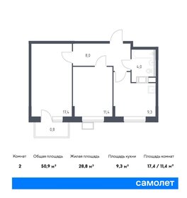 Квартира 50,9 м², 2-комнатная - изображение 1