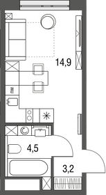 25,3 м², квартира-студия 9 750 000 ₽ - изображение 55