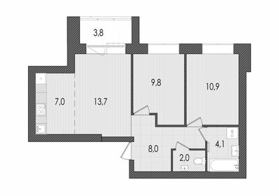 60,6 м², 3-комнатная квартира 8 181 000 ₽ - изображение 42