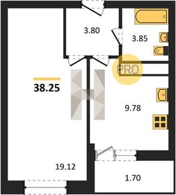 Квартира 38,3 м², 1-комнатная - изображение 1