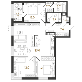 99,6 м², 3-комнатная квартира 27 950 020 ₽ - изображение 27