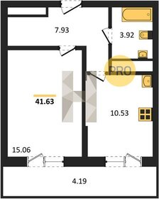 Квартира 42 м², 1-комнатная - изображение 1