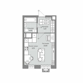 29 м², квартира-студия 6 000 000 ₽ - изображение 37