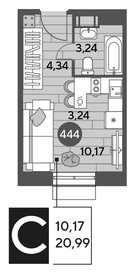 20,7 м², квартира-студия 4 396 509 ₽ - изображение 27