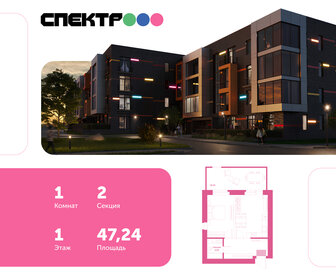 Квартира 47,2 м², 1-комнатная - изображение 1