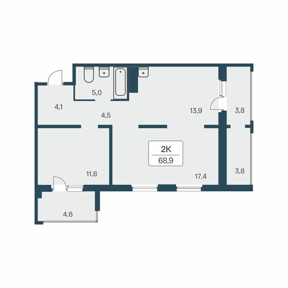 44,2 м², 2-комнатная квартира 12 100 000 ₽ - изображение 39