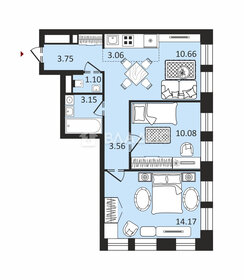 Квартира 49,5 м², 2-комнатные - изображение 1