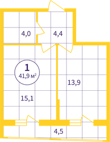 Квартира 39,6 м², 1-комнатная - изображение 2