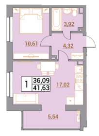 41,3 м², 1-комнатная квартира 4 291 040 ₽ - изображение 22