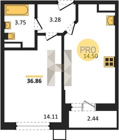 Квартира 36,9 м², 1-комнатная - изображение 1