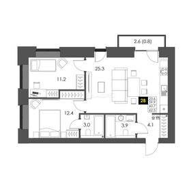 Квартира 60,7 м², 2-комнатная - изображение 1