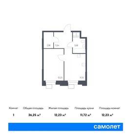 Квартира 36,3 м², 1-комнатные - изображение 1