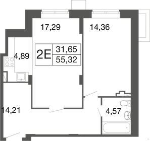 Квартира 55,3 м², студия - изображение 1